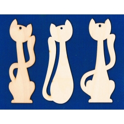 Zakładka,zakładki komplet koty  (1, 2, 3)  h-16,5cm , kotki, zawieszka kot